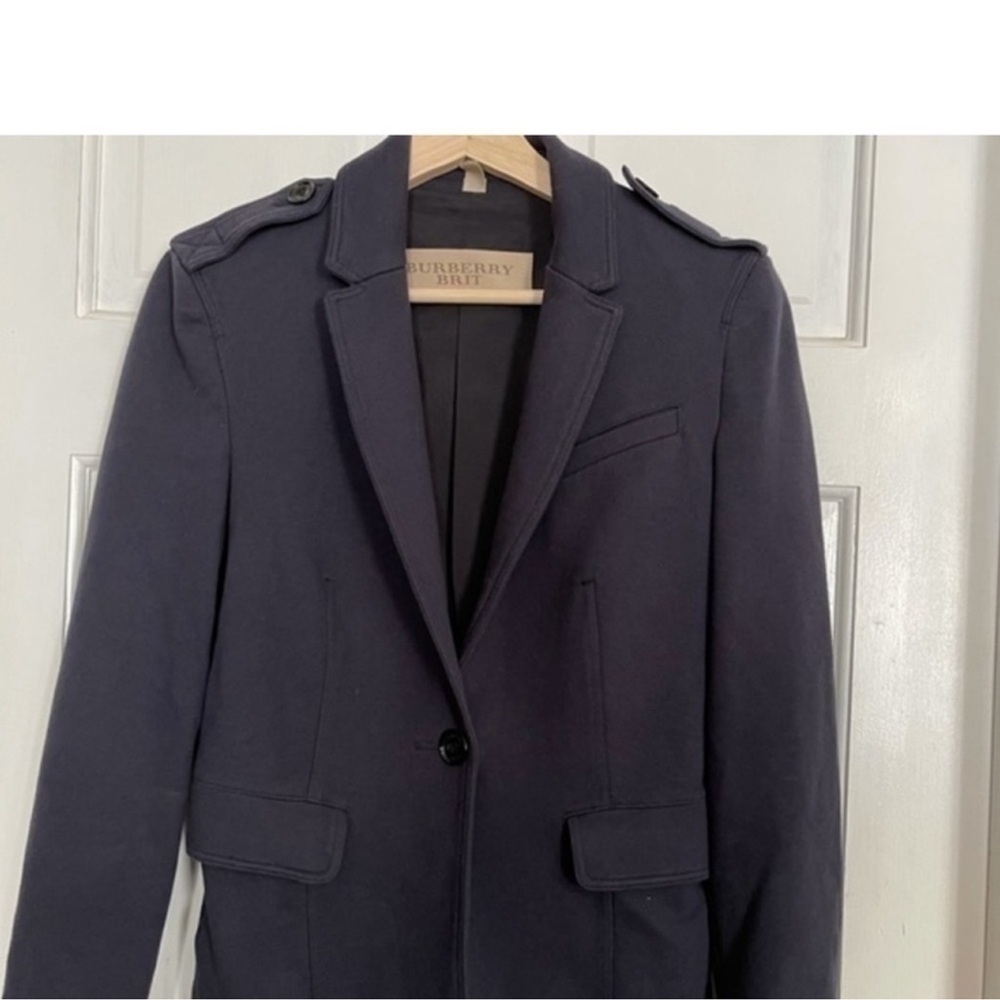 Burberry Brit Tailored Navy Blazer Jacket Sz 5 - Picture 3 of 10